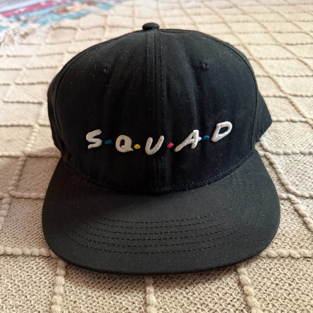 S.Q.U.A.D Friends Theme Black Snapback Hat